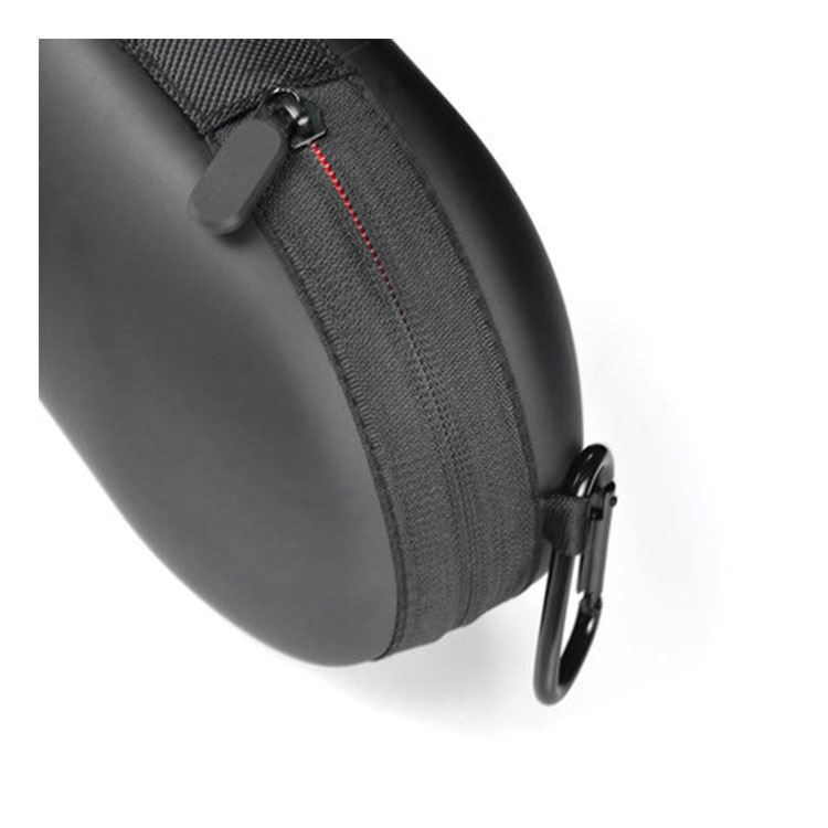 Shockproof Outdoor Travel Pu Eva Zipper Oval Black Headset Headphone Protective Bag