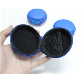 Mini PU Anit Scratch Zipper EVA Foam Bag Earphone Case with mesh pocket