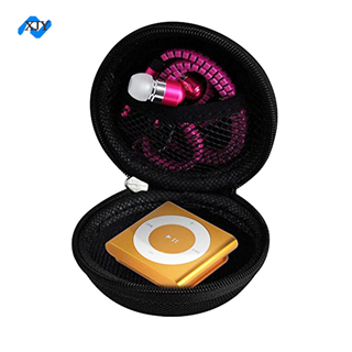 Mini Earphone Portable Eva Waterproof Bag With Netting Pocket round
